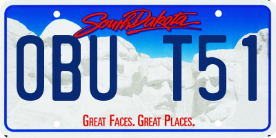 SD license plate 0BUT51