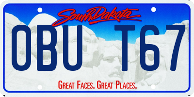 SD license plate 0BUT67