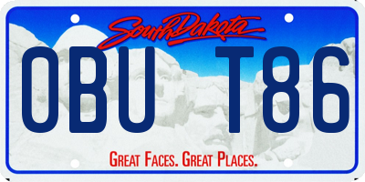 SD license plate 0BUT86