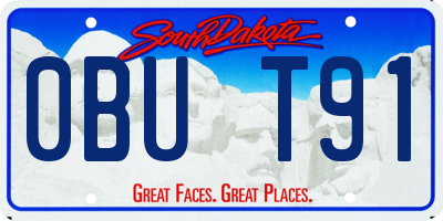 SD license plate 0BUT91