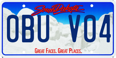 SD license plate 0BUV04
