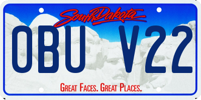 SD license plate 0BUV22