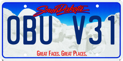 SD license plate 0BUV31
