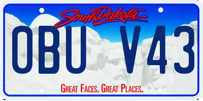 SD license plate 0BUV43