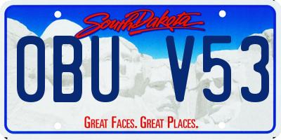 SD license plate 0BUV53