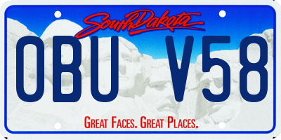 SD license plate 0BUV58