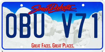 SD license plate 0BUV71