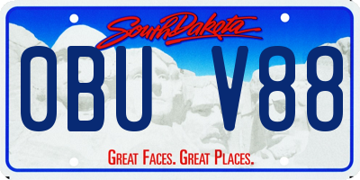 SD license plate 0BUV88