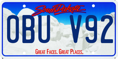 SD license plate 0BUV92