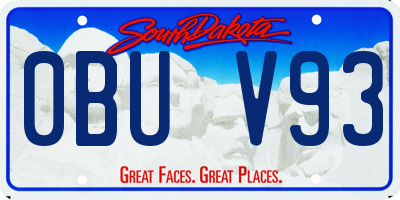 SD license plate 0BUV93