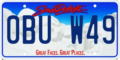 SD license plate 0BUW49