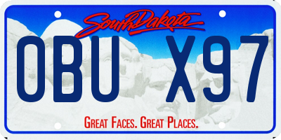 SD license plate 0BUX97