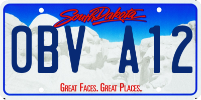 SD license plate 0BVA12