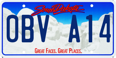 SD license plate 0BVA14