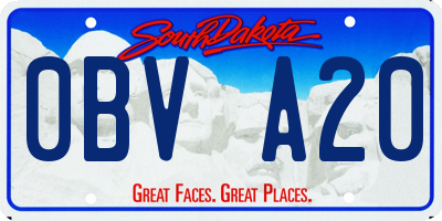 SD license plate 0BVA20