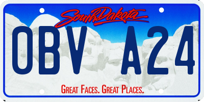 SD license plate 0BVA24