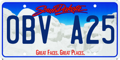 SD license plate 0BVA25