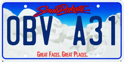 SD license plate 0BVA31