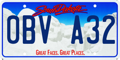 SD license plate 0BVA32