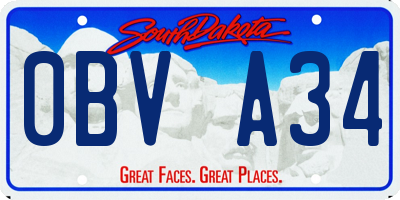 SD license plate 0BVA34