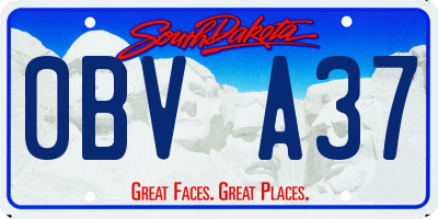 SD license plate 0BVA37