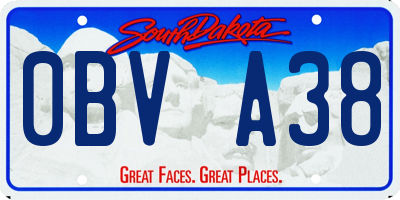 SD license plate 0BVA38