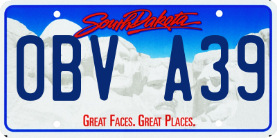 SD license plate 0BVA39