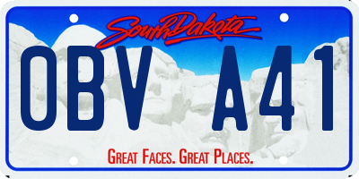 SD license plate 0BVA41