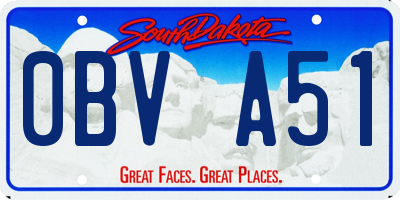 SD license plate 0BVA51