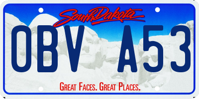 SD license plate 0BVA53