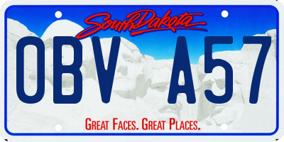 SD license plate 0BVA57