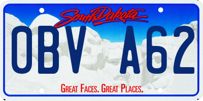SD license plate 0BVA62