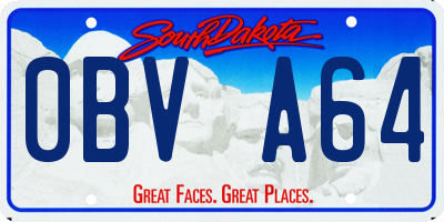 SD license plate 0BVA64