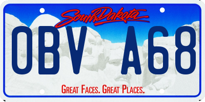 SD license plate 0BVA68