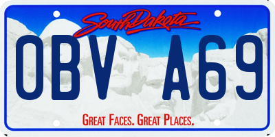 SD license plate 0BVA69