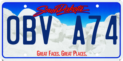 SD license plate 0BVA74