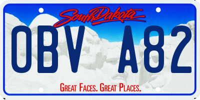 SD license plate 0BVA82