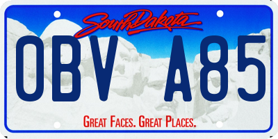 SD license plate 0BVA85