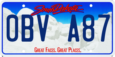 SD license plate 0BVA87