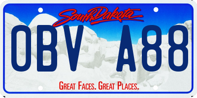 SD license plate 0BVA88