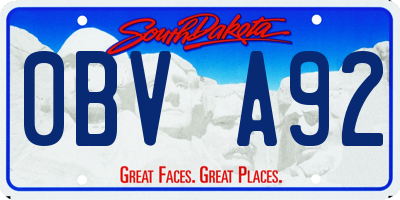SD license plate 0BVA92