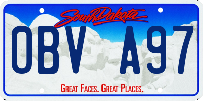SD license plate 0BVA97