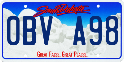 SD license plate 0BVA98