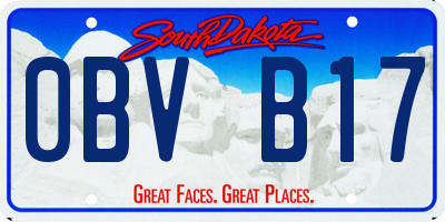 SD license plate 0BVB17