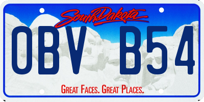 SD license plate 0BVB54