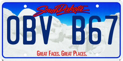 SD license plate 0BVB67