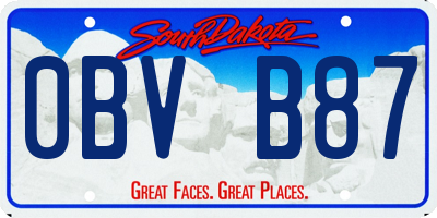 SD license plate 0BVB87