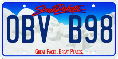 SD license plate 0BVB98