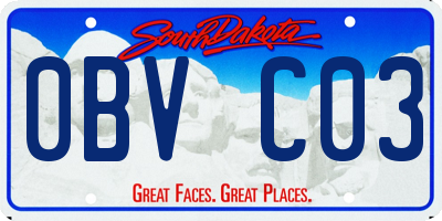 SD license plate 0BVC03