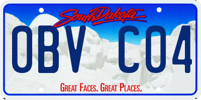 SD license plate 0BVC04